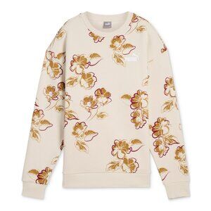 Puma Women's Essentials Floral Vibes Crewneck Sweatshirt White L